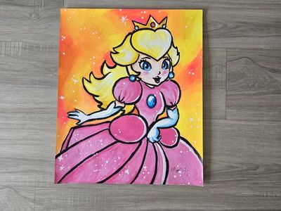 Handmade Princess Peach Painting