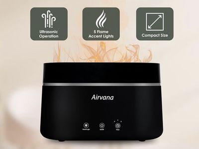 Airvana Ultrasonic Essential Oil Diffuser with 5 Flame Accent Lights & Timer, Compact Size