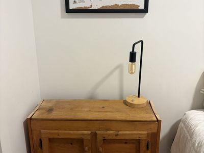 Rustic Wooden Storage Cabinet Nightstand with Two Doors