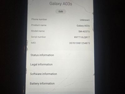 Samsung Galaxy A03s SM-A037U Black Smartphone -