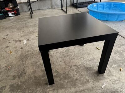 Simple Black Wooden Side Table – 21” Wide