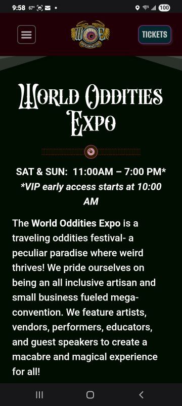 Tickets to the World Oddies Expo at The Mountain America Expo Center.