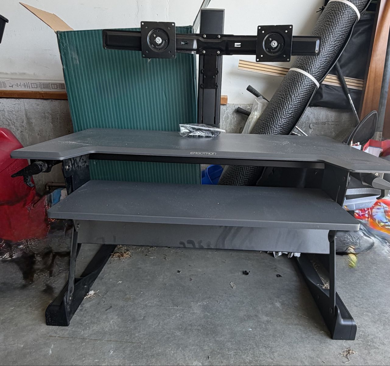 Ergotron WorkFit-TL Sit-Stand Desk Converter w/ Dual Monitor Mount