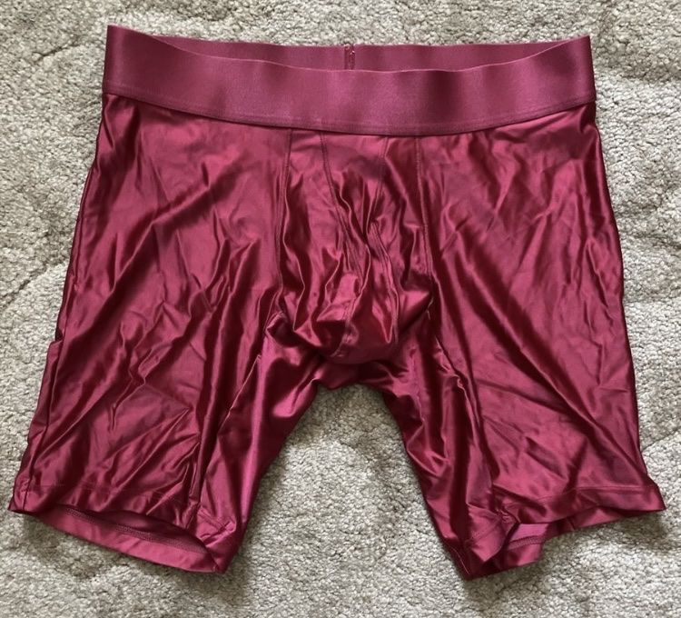 Shiny Red Nylon Spandex Boxer Briefs Underwear US-S/CN-M