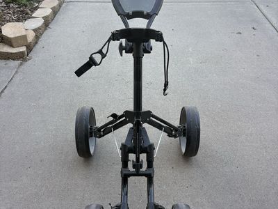 Caddymatic 4-Wheel Golf Push Cart with Scorecard & Drink Holder