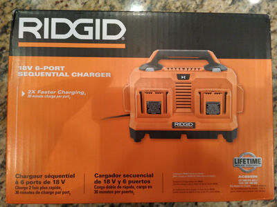 RIDGID 18V 6-Port Sequential Charger AC86096 * NEW*