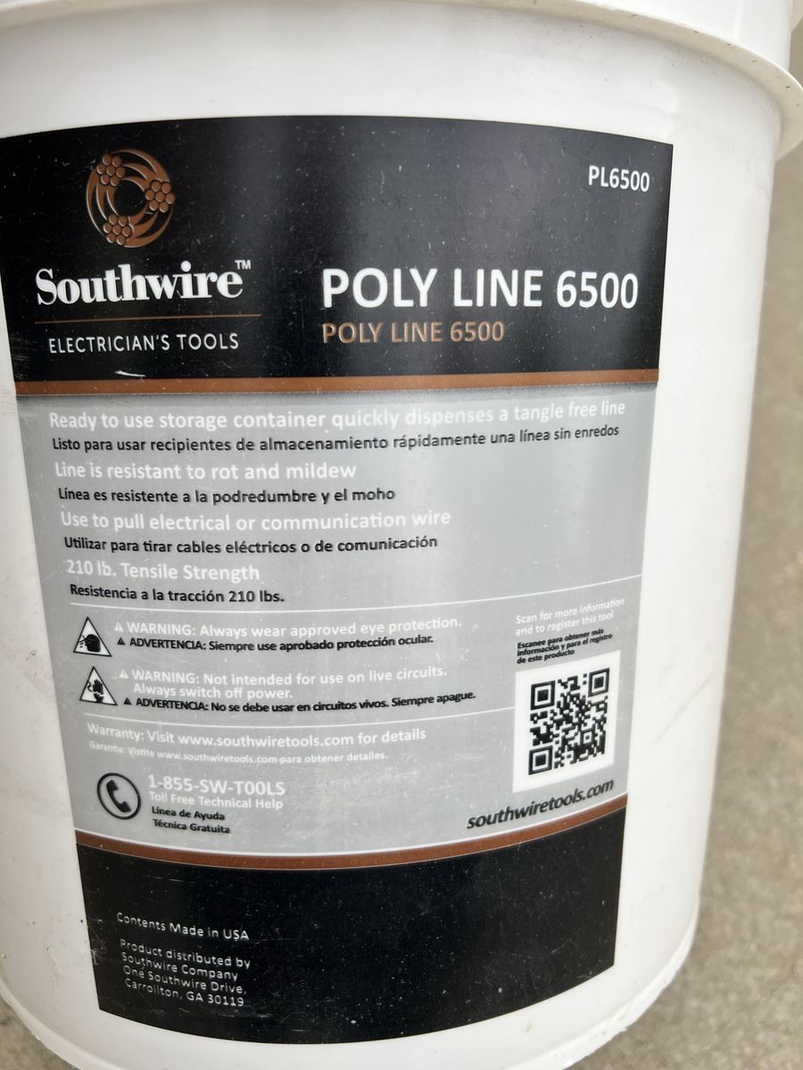 Southwire 6500ft 210lbs tensile strength poly line