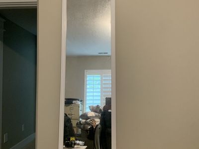 White Framed Full-Length Wall Mirror (49 1/2" x 13 1/2")