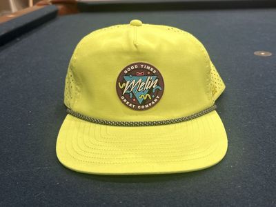 Melin Hydro Icon Snapback Hat - Neon Yellow, "Good Times Great Company" Patch, One Size
