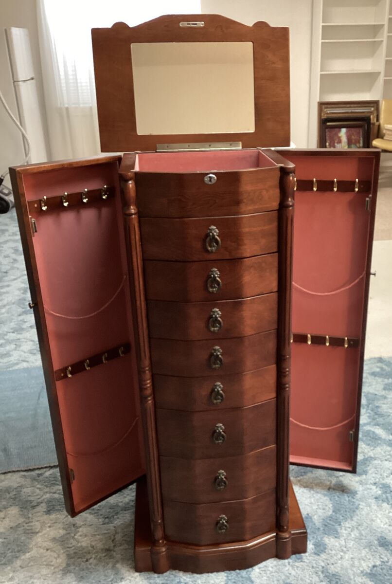 Luxurious Walnut Jewelry / Accessories Cabinet