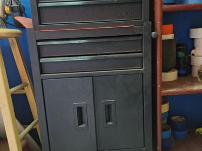 Hyper Tough Rolling Tool Chest & Cabinet - 5-Drawer Top Chest & 2-Door Cabinet Black