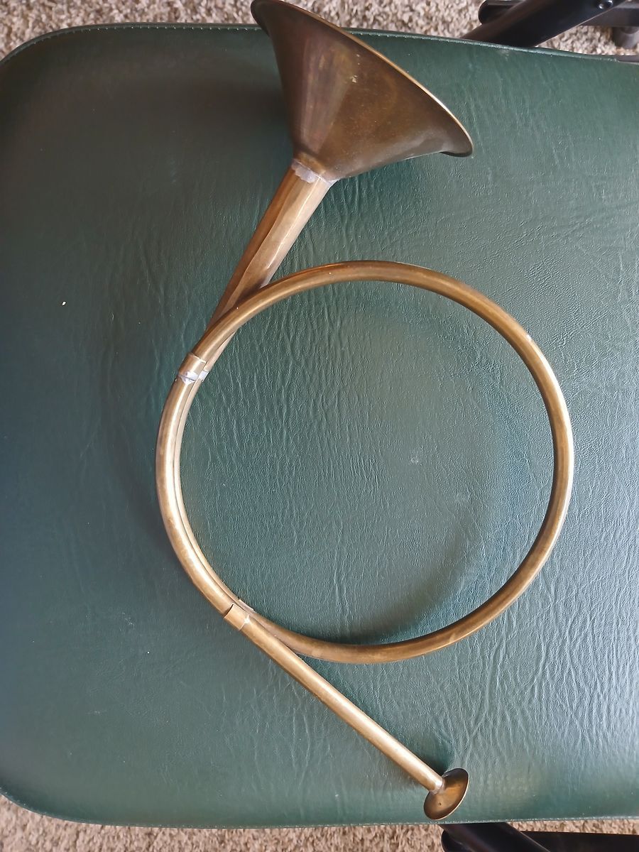 Vintage Brass Hunting Horn Post Horn Instrument decoration 801-577-2285