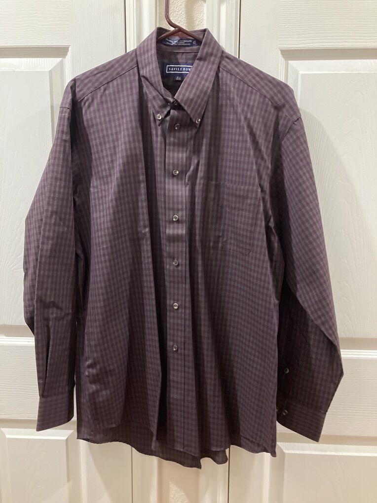 Purple/Gray Plaid Savile Row Button Up Dress Shirt