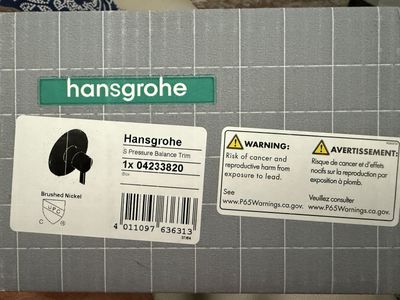 Hansgrohe 04233820 Shower Pressure Balance Trim BRUSHED NICKEL