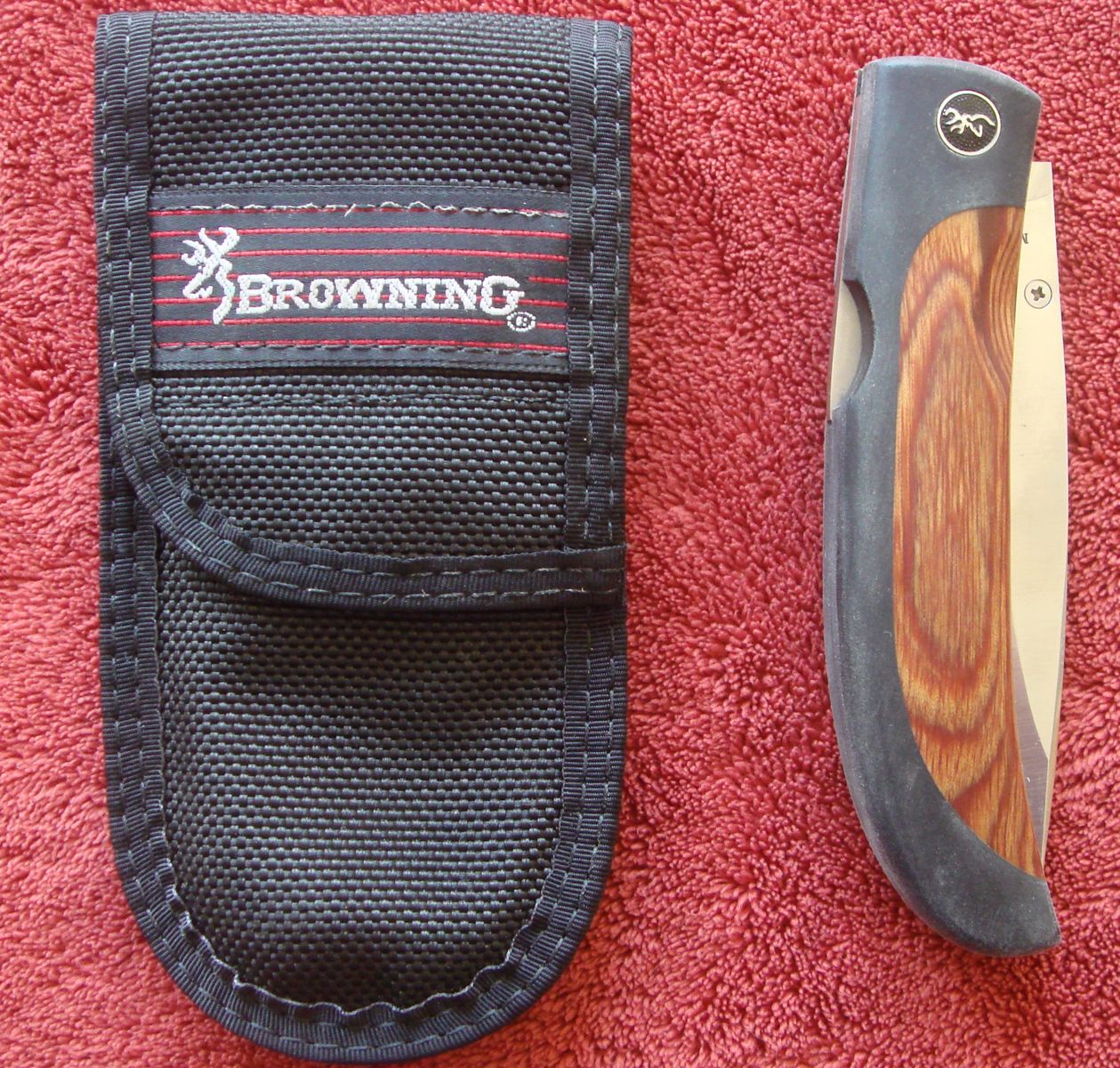 BROWNING MODEL 838 LOCK BACK KNIFE IN ORIGINAL SHEATH.