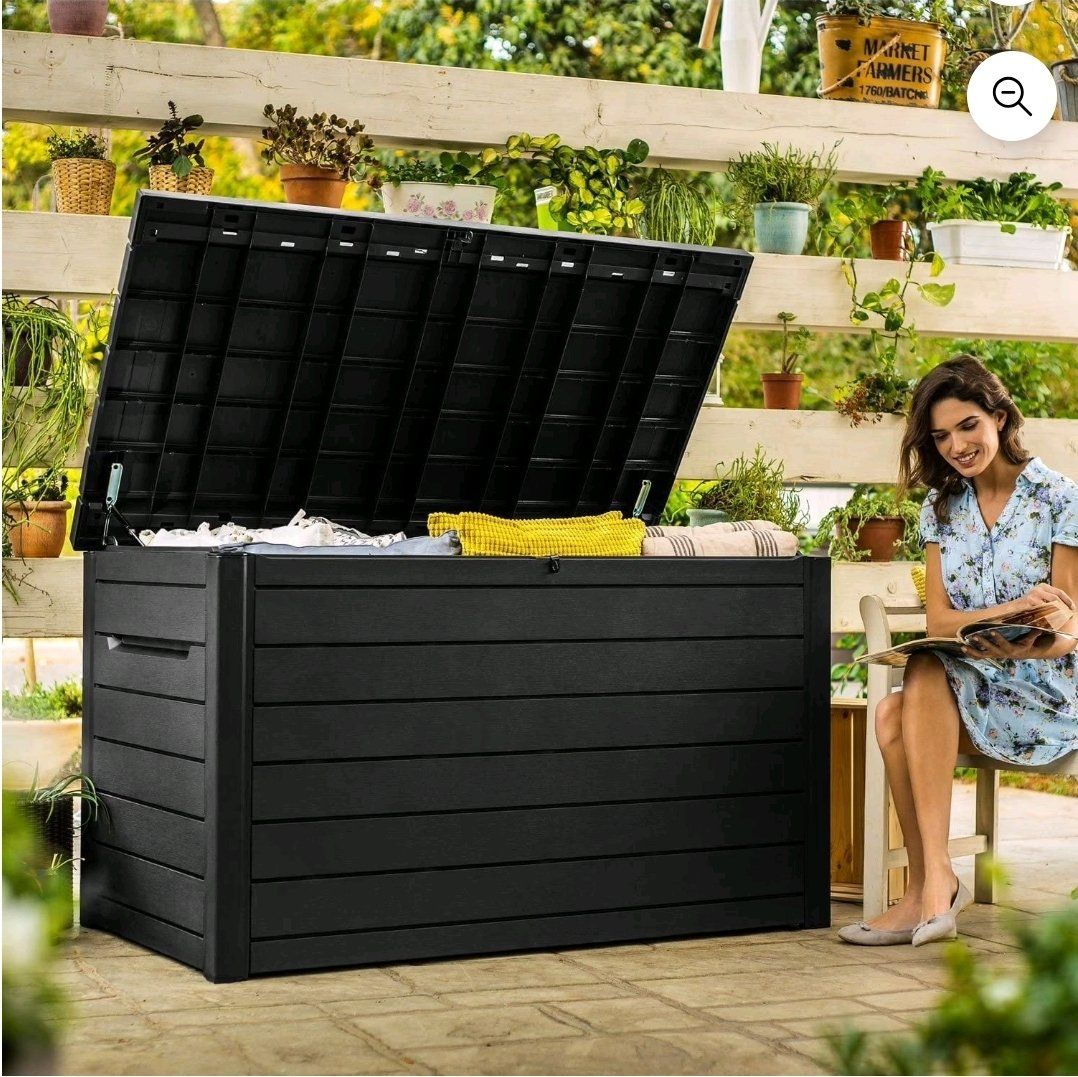Brand New Keter 230 Gallon XXL Resin Outdoor Deck Storage Box Black