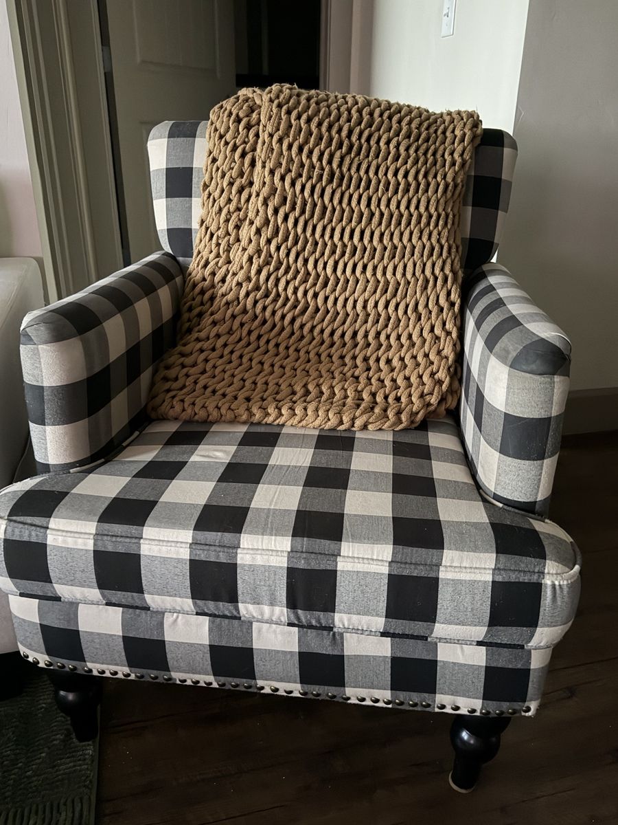 2 Gingham Plaid Armchairs