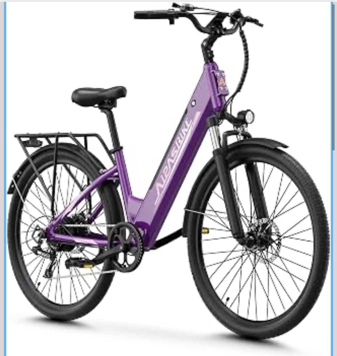 Aipas Electric Bike 1100W Peak Motor 48V Battery Purple Step-Thru
