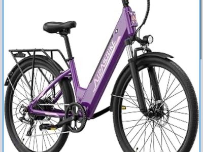Aipas Electric Bike 1100W Peak Motor 48V Battery Purple Step-Thru