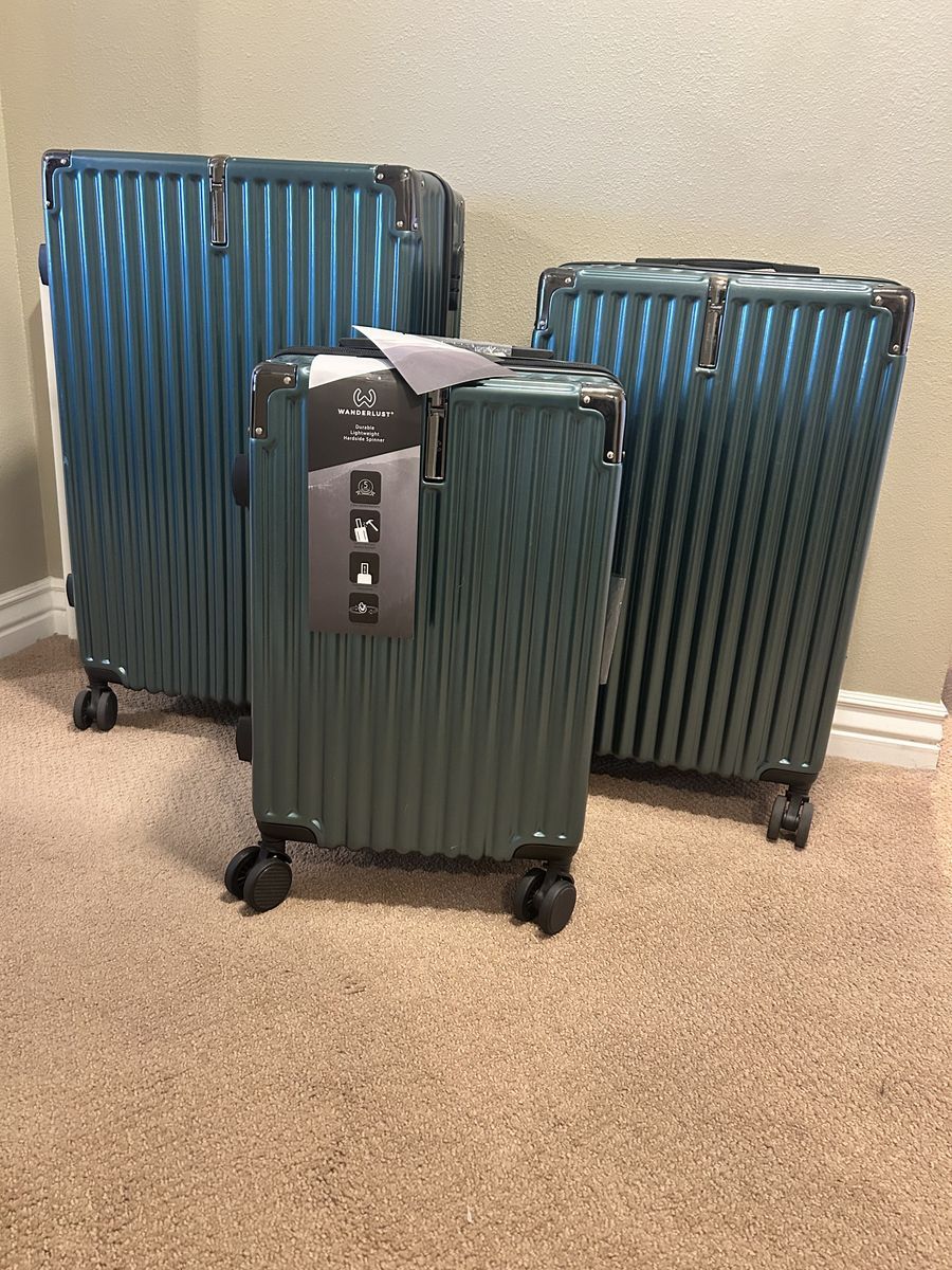 3 Piece Luggage Set - Dark Green