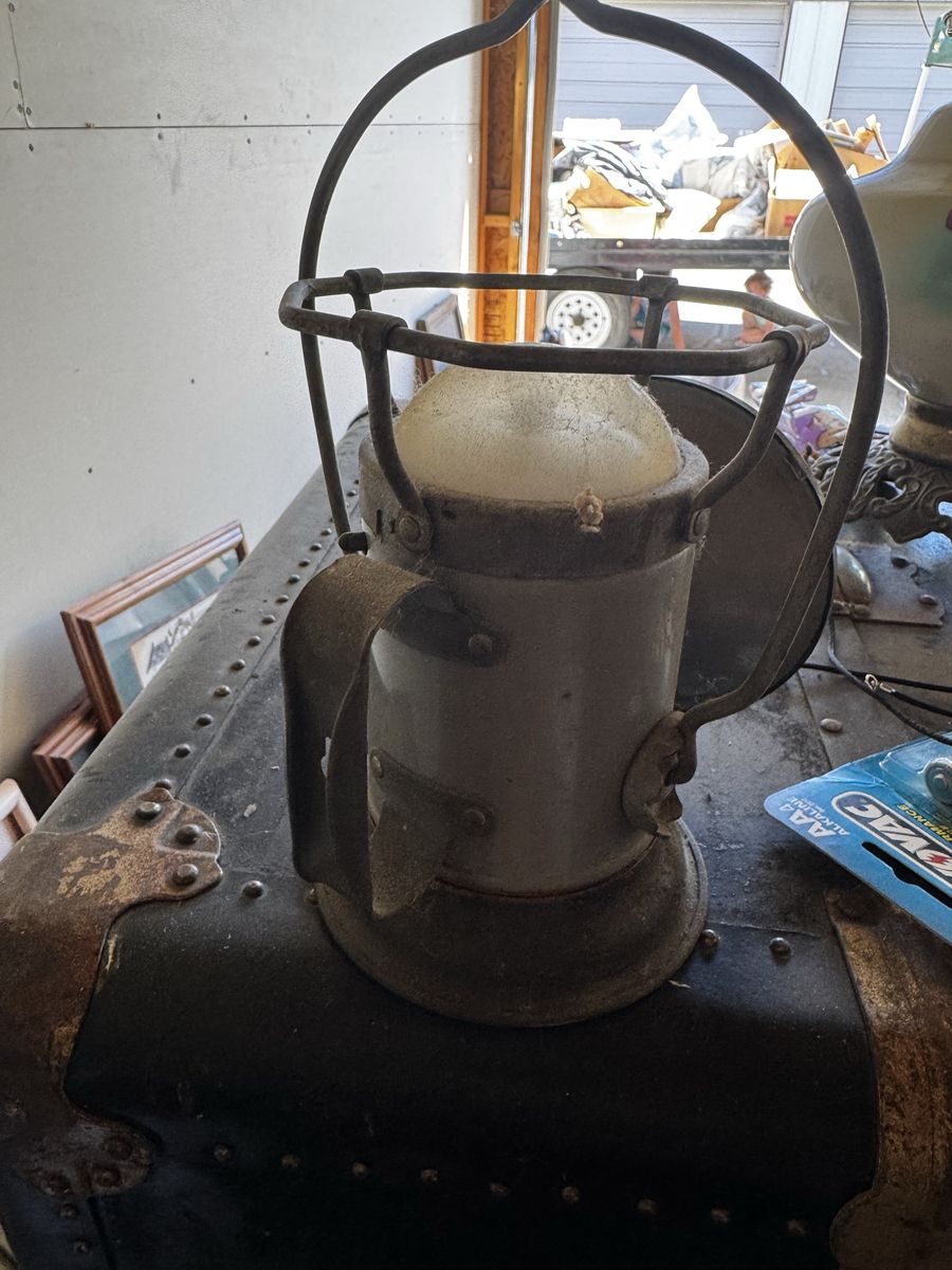 Vintage delta lite Metal Lantern with Handle - Rustic Industrial Decor Piece