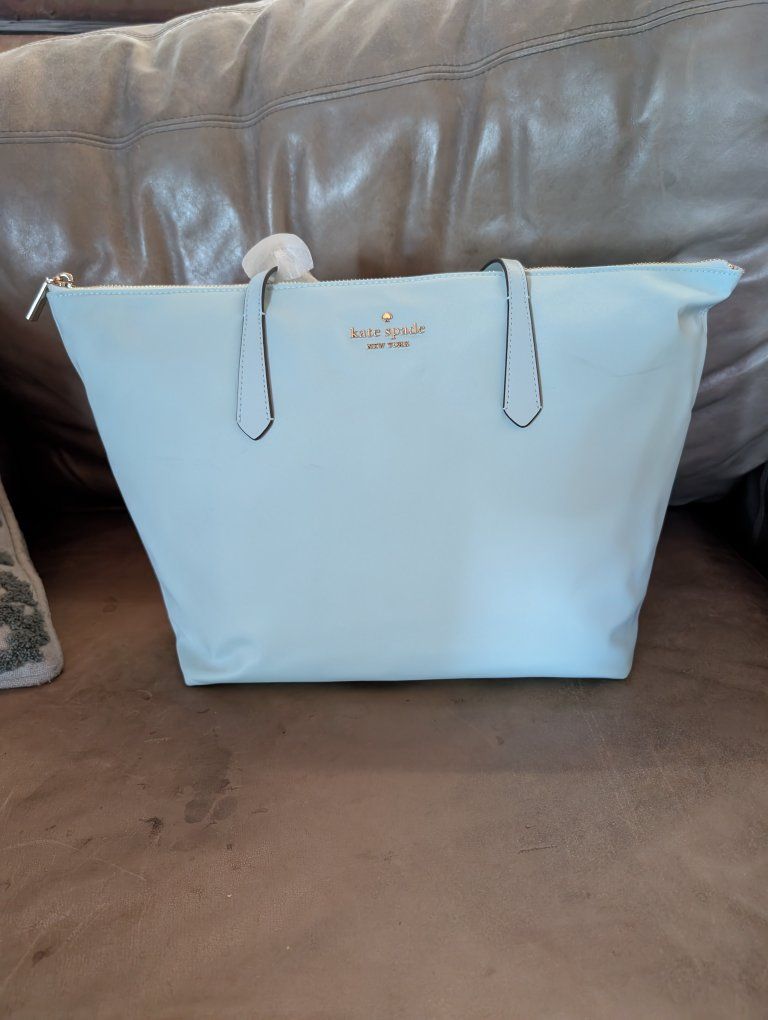 Kate Spade New York Small Karley Tote Bag - Light Blue with Gold Hardware, NWT