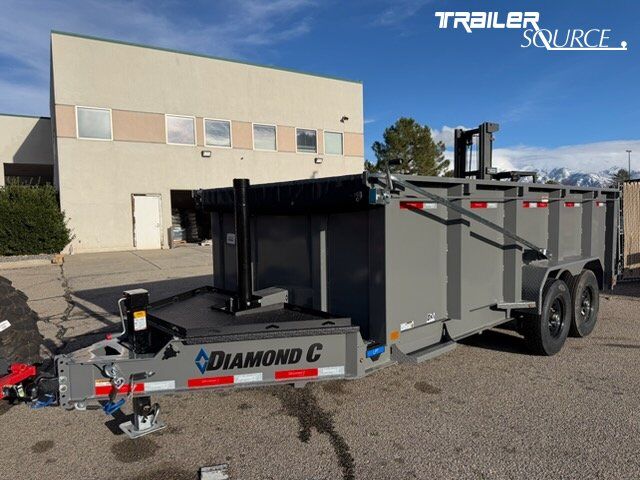 7x16 Diamond C LPT 207 Dump Trailer - 44" Sides - 15.5K GVWR - 14 Ply Tires, Long Arm Tarp