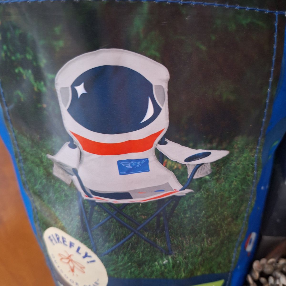 New , Astronaut Kid's Camping Chair -, 120lbs Weight Limit, Cupholders, Carry Bag