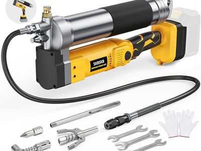 NEW 2-IN-1 Cordless Grease Gun for De-Walt 20V Battery, 12000PSI Electric Grease Gun Kit w Lock-On Trigger(Battery Not Included)