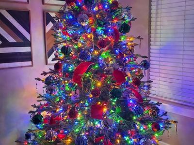 7.5 ft prelit Christmas Tree and Decorations for sale $150