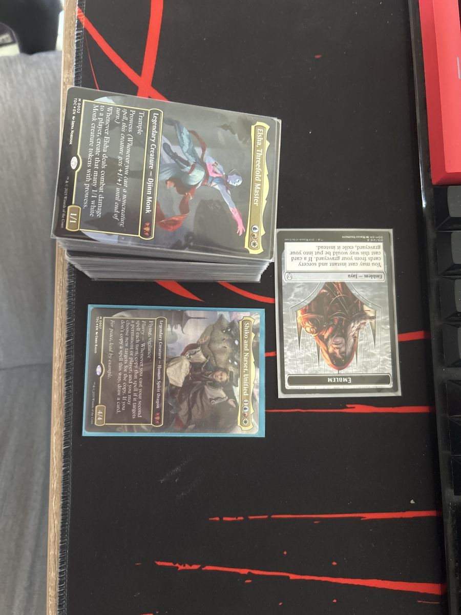 MTG Shiko and Narset, Unified Precon Commander Deck - Upgraded with Elsha, Jaya Emblem