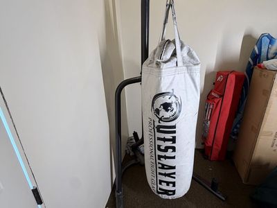 Outslayer Professional Fight Gear Heavy Bag with Stand, Everlast Gloves Included