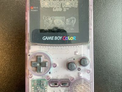 Nintendo Game Boy Color Handheld Console Atomic Purple w/ Donkey Kong Land 2