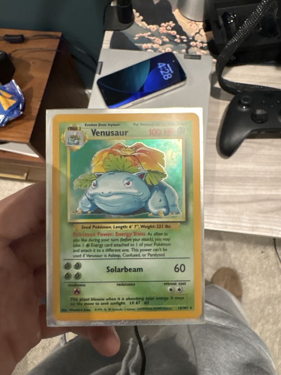 Pokemon Base Set Venusaur Holo 15/102 Vintage Trading Card