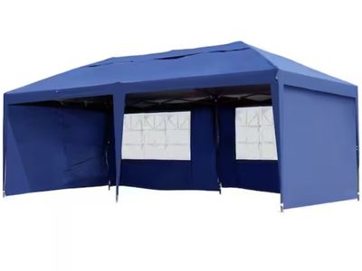 Outsunny 10 ft. x 20 ft. Blue Outdoor Gazebo Canopy Party Large Wedding Tent with 4 Removable Sidewalls and Easy Carrying Bag