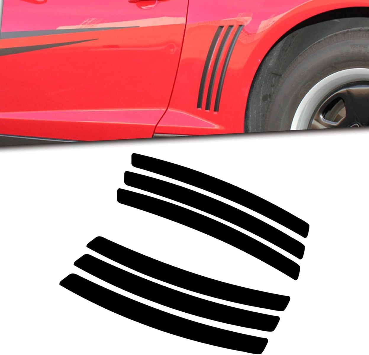 Chevy Camaro L&R Side Vent Insert Black Stripe Decal Inlay Sticker 2010-2021