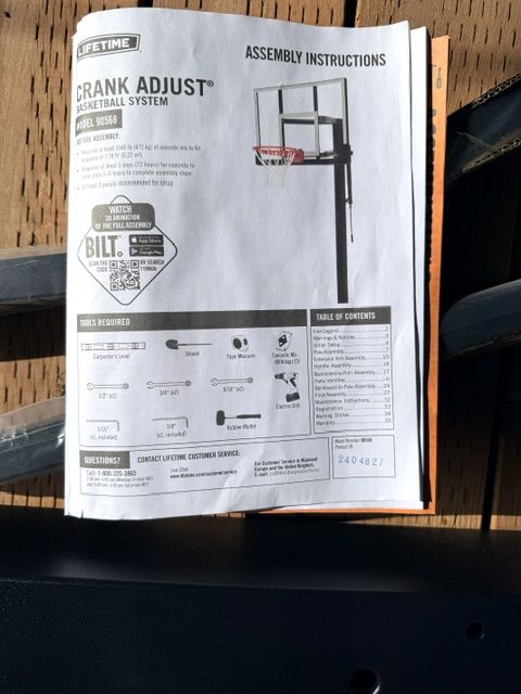 Lifetime Crank Adjust In-Ground Basketball System - New