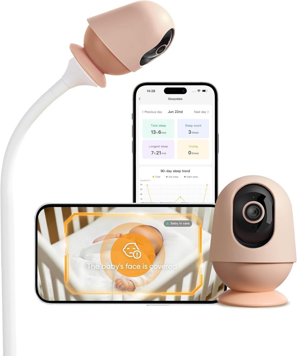 NEW 4K Smart Baby Monitor, WiFi Video Camera with 7 AI Features, Pan-Tilt, 6X Zoom Night Vision, Instant Alerts Cry/Sound/Sleep