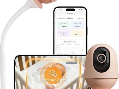 NEW 4K Smart Baby Monitor, WiFi Video Camera with 7 AI Features, Pan-Tilt, 6X Zoom Night Vision, Instant Alerts Cry/Sound/Sleep