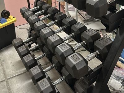 Wasatch Fitness Dumbbell Set 10-50LB & Three Tier Rack