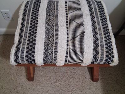 Ottoman-footstool solid wood frame,upholstered top