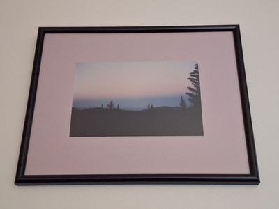 Soft sunset photo in frame