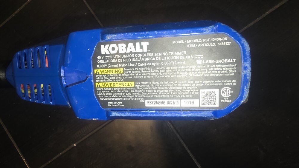 Kobalt 40 V Lithium-Ion Cordless String Trimmer