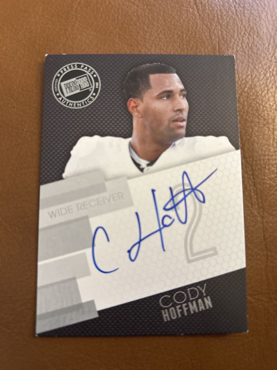 BYU Cougars Cody Hoffman Autographed Wide Receiver Football Card - Press Pass Authentics, 2014  Certified Hand Signed