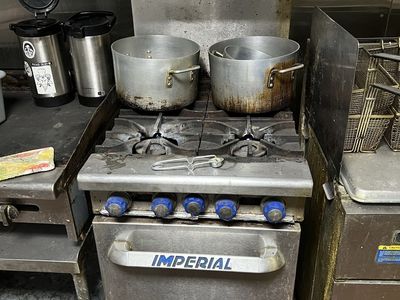 Used Imperial Commercial Gas Range Oven, 4-Burner