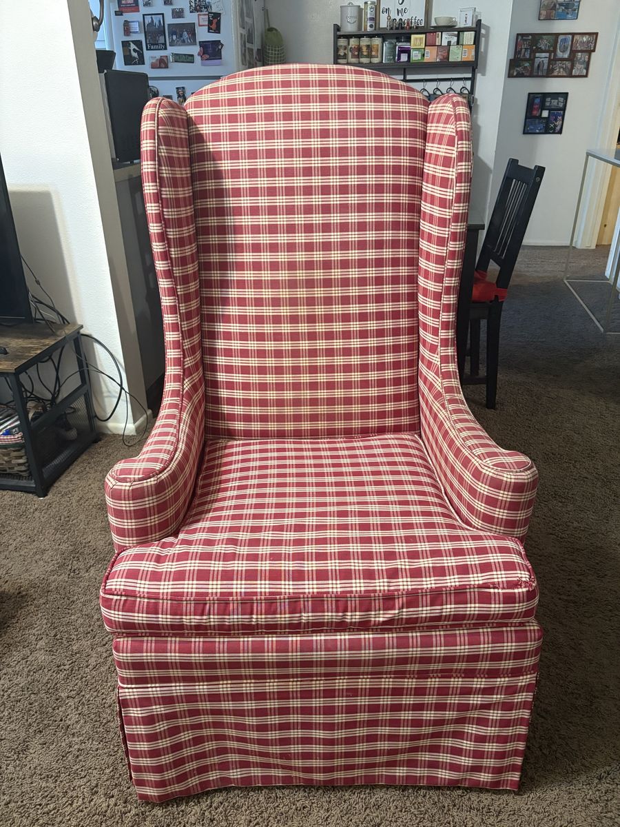 Vintage Red Plaid Chair