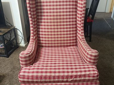 Vintage Red Plaid Chair