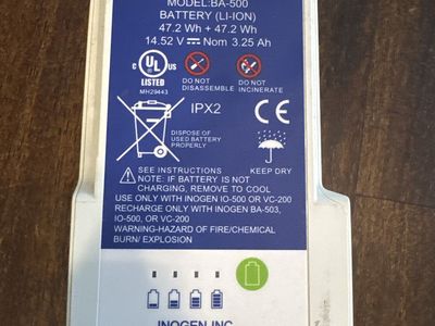 Inogen Model BA-500 Rechargeable Lithium-Ion Battery (47.2 Wh + 47.2 Wh)