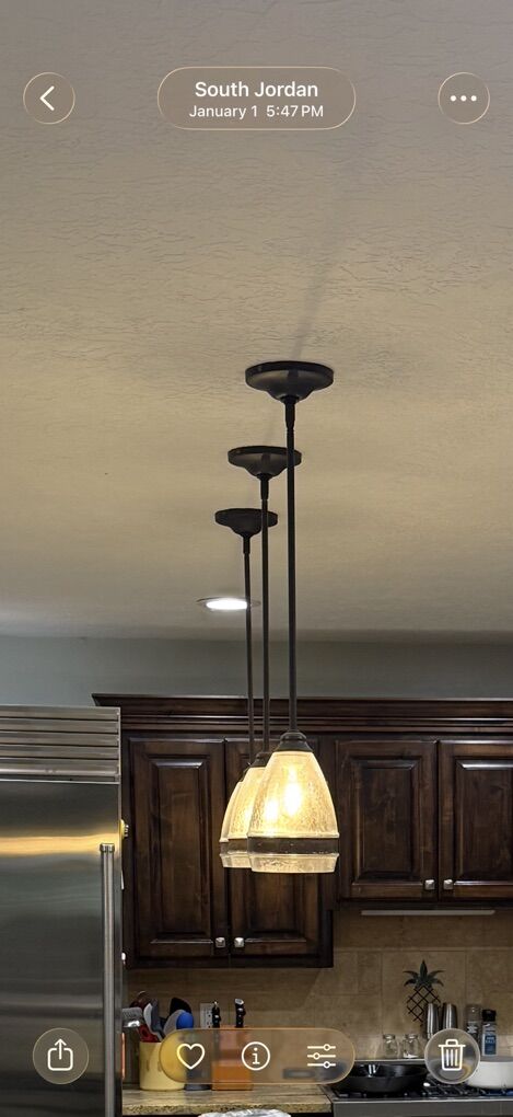 Three Bronze Pendant Lights