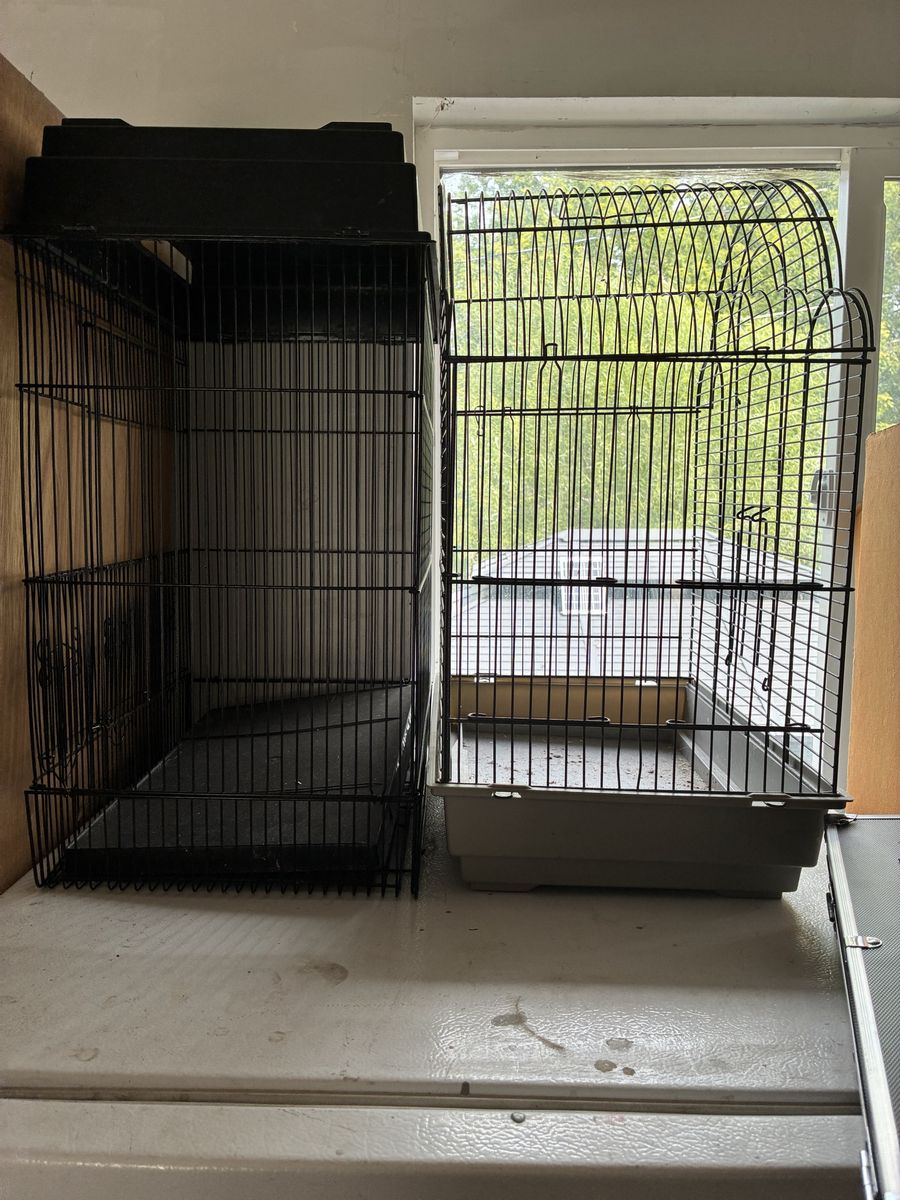 Set of 2 Wire Pet Cages for Birds or Small Animals